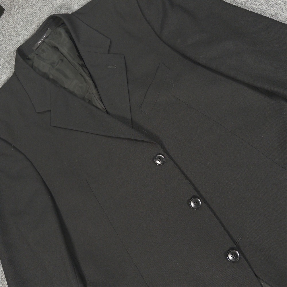 Armani Collezioni Mens Black 100% Wool 3 Button Blazer Sport Coat Italy 46